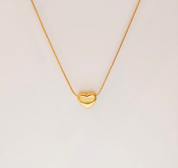 Gold Puffed Heart Pendant