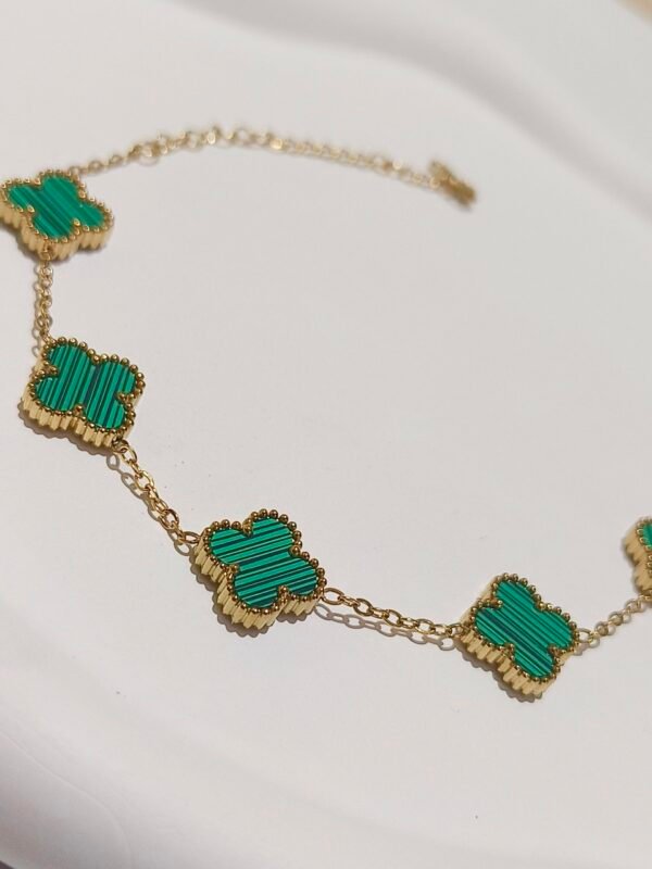 Green White Clover Bracelet