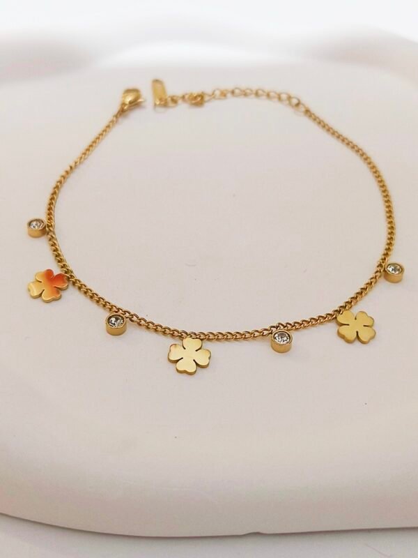 Clover , Crystal Thin Bracelet