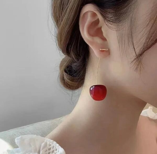 Floating cherry earring