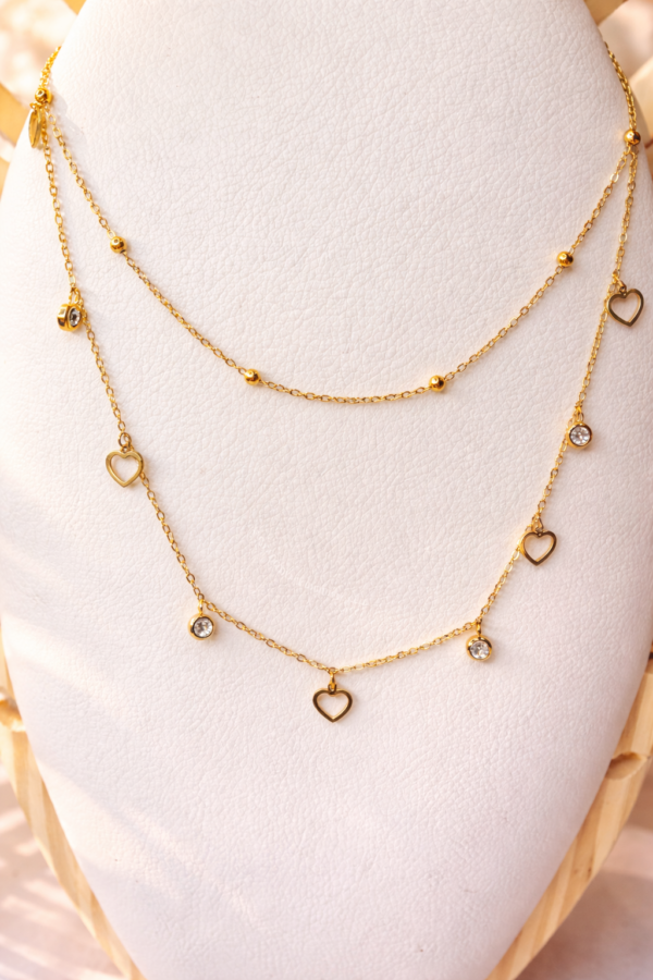 Layered heart necklace