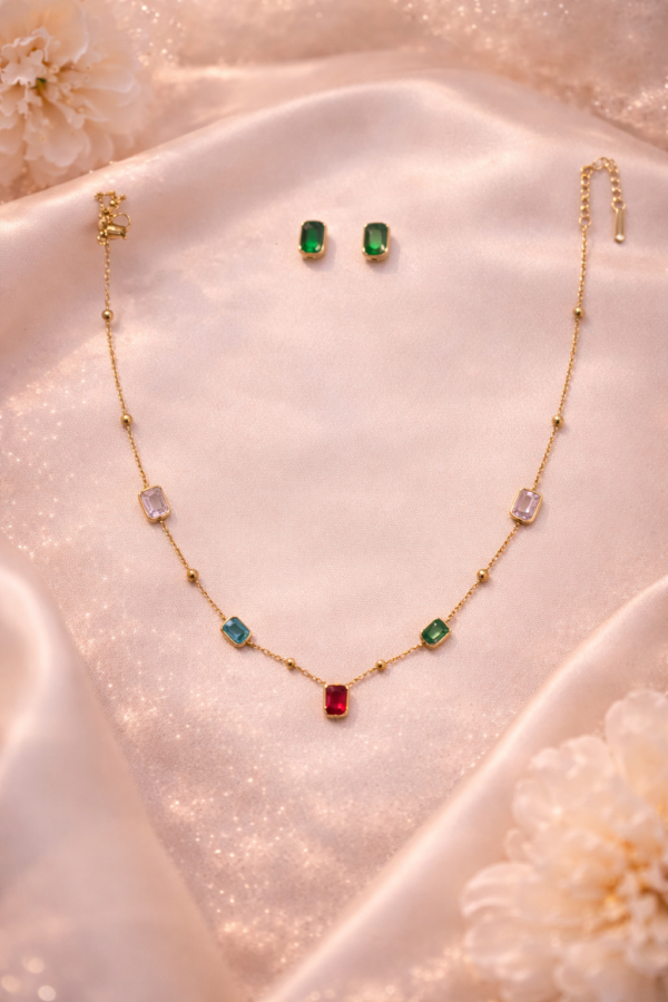 Multi coloured crystal -Set